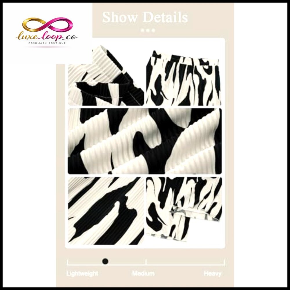 Wide Leg Palazzo Pants High‎ Waist Pleated Lounge Casual Graphic Print - Picture 5 of 7